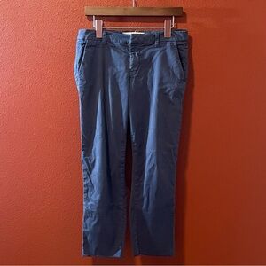Frank & Eileen‎ Women’s Wicklow Blue Italian Raw Edge Cotton Chino Pants